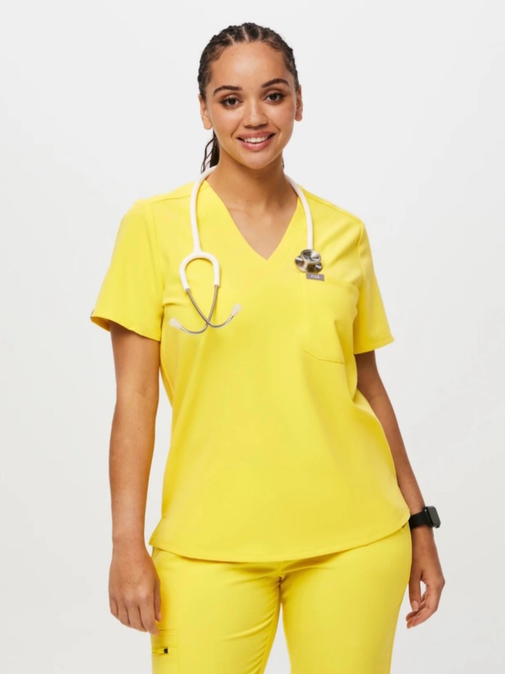 FIGS Lifesaver Yellow Limited Edition Scrub Set | Large Top + Large Tall Joggers
